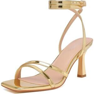 Gold Strappy Stiletto Heels – Size 8